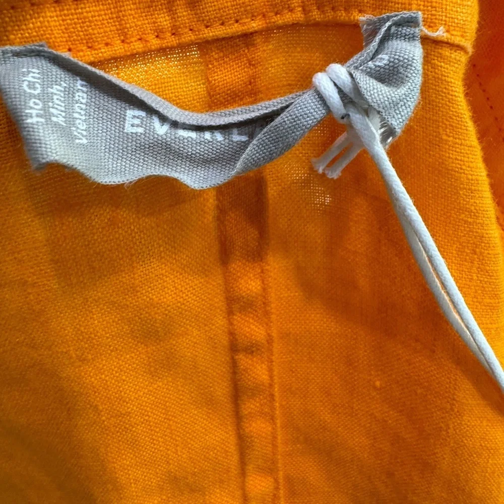 EVERLANE Linen Workwear Dress in Turmeric Orange Size XS NWT